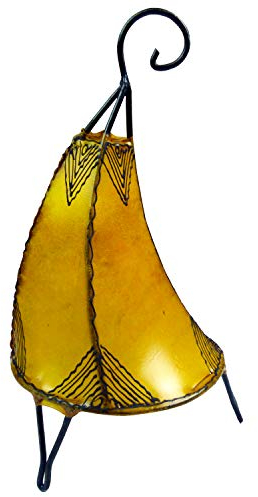 Lampada in pelle orientale Henna tavolo lampada luce modello Henna Tissir Orient giallo