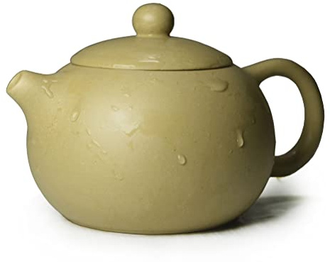 YXHUPOT Teekanne aus Ton, 200 ml, chinesische Yixing Zisha, handgefertigt, violetter Sand, gelber Schlamm, kleine Xishi-Teekanne, Kungfu-Tee-Aufguss, losen Tee