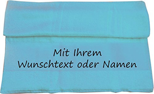 Druckreich Sporttuch mit Ihrem Wunschtext oder Namen 140 x 30 cm/Fb. Hellblau