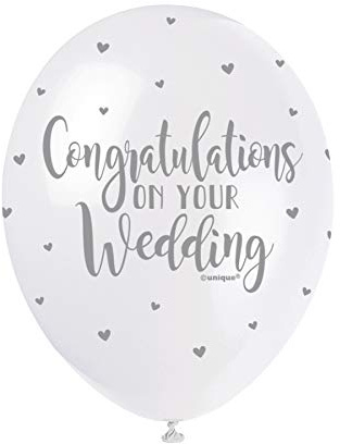 White Wedding Latex Balloons (30cm) Pack of 5 - Elegant Celebration Decorations for Special Day