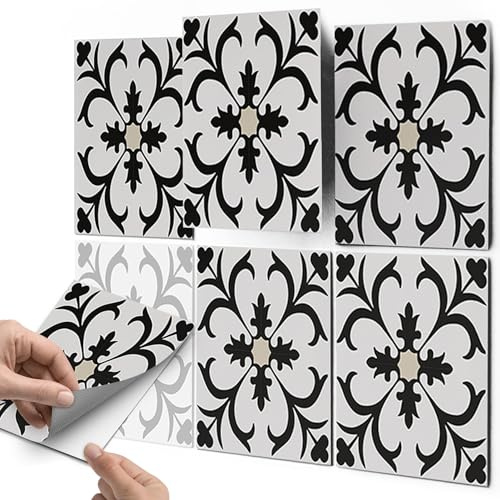 CREATISTO Mosaik Klebefliesen Stickerfliesen Fliesenfolie - Selbstklebende Fliesen Folie I Stickerfliesen - Mosaikfliesen für Küche, Bad, WC Bordüre (20x25 cm I 48 -Teilig)