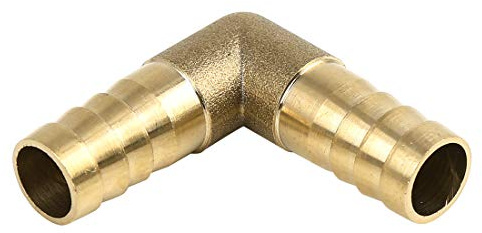 sourcing map 12mm Messing Widerhaken Ellbogen 90 Grad Außenanschluss | Schlauchanschluss für Luft Wasser Gasöl