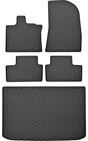 Rigum Passgenaue Kofferraumwanne und Gummifußmatten für Renault Captur ab 2020, Schwarz, Kunststoff und Gummi, Fits Renault Captur Rear