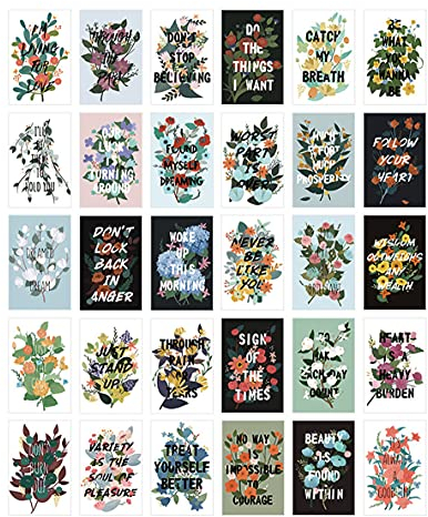 GIVBRO Weihnachts-Grußkarten, Vintage-Blumen, Antik-Postkarten-Set 30 Stück