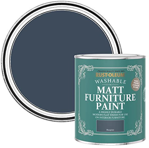 Rust-Oleum Blue Furniture Paint in Matt Finish - Blueprint 750ml