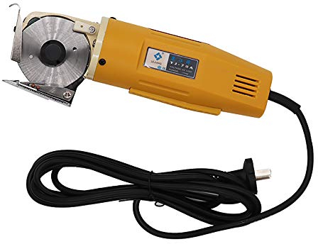 Jieotwice 220V Handheld Elektrische Schere Elektrische Rundmesser Schneidemaschine Stoff Tuch Schneidemaschine Rag Cutter Shear (Orange)