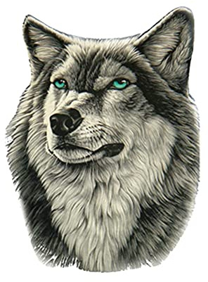 iSpchen Autoaufkleber 4 Stück 3D Wolfskopf Realistisch Aufkleber lustiger Emblem Sticker wasserdichte Abzeichen Auto Karosserie Stoßstange Kratzer aufkleber Fenster Laptop aufkleber,30 * 22cm