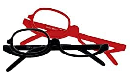 STOP TO SHOP! Vergrößerungs-Make-up-Lesebrille – 2er-Pack Kosmetik-Make-up-Brille – Flip Lens Eyewear Schwarz/Rot (2,5)