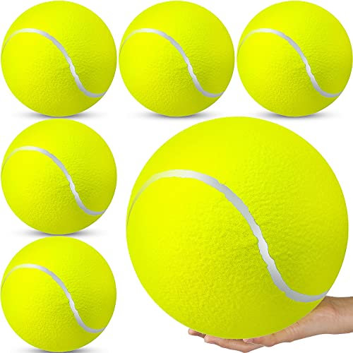 6 Stück riesiger Tennisball für Hunde, 24,1 cm, großer Tennisball für Hunde, aufblasbare Hundespielzeugbälle für Innen- und Außenbereich, Training, Sport