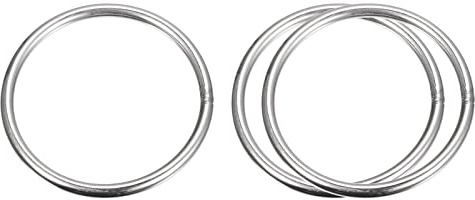 sourcing map 3 Stück O Ringe Edelstahl 304 Metallringe, 60 mm Außendurchm. 4 mm Dicke Geschweißter O-Ring für Befestigung Schrauben Haken Campinggürtel Hundeleinen Taschen Paracord