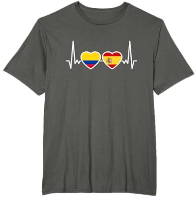 Colombia España Latido Bandera Española Colombiana Camiseta