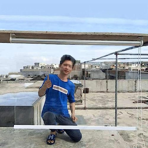 Store Enrouleur en PVC Transparent,Rideau Imperméable Pluie pour Pergola Extérieure,Anti-poussière à Isolation Thermique,avec Raccords,pour Jardin,Balcon,Patio,Porte,Largeur x Hauteur (155x260cm)