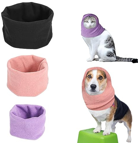 3PCS Ohrenschutz für Hunde Blutohr, S/M/L-Größe Schlauchschal für Hunde Katzen Schalldicht Ohrenabdeckung Hund Snoods für Hunde Hals- und Ohrenwärmer Hunde-Gehörschutz vor Geräuschen (3 Farben)