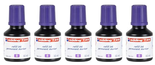 EDDING 5 Nachfülltinten für Permanentmarker, 30 ml, T25, Tropfenform, Violett