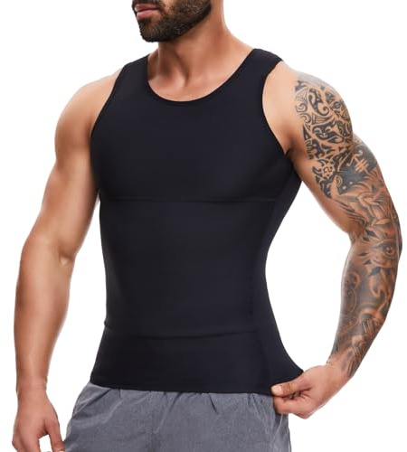 SLIMBELLE Débardeur de Compression Homme Ventre Plat Sans Manche Maillot de Corps Élasticité Gaine Amincissante Abdo Top Body Shaper