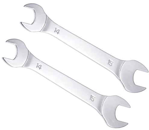 CoCud Chiave a Bocca Sottile Aperta, Metrica 14mm x 15mm, Doppia Estremità Sottile - (Applicazioni: per Dadi Sottili, Spazi Stretti), 2 Pezzi