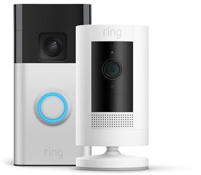 Ring Battery Video Doorbell + Ring Outdoor Camera Battery | DIY Wireless Doorbell Security Camera | Head-To-Toe View, HD Video, Easy installation (5min) | 30-day free trial of Ring Home