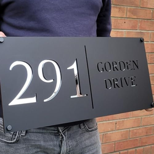 Hausnummer Personalisiert,hausnummer Anthrazit,hausnummernschild,personalisierte Moderne Hausnummer Mit Straßennamen,türschild Personalisiert Hausnummern Für Außen