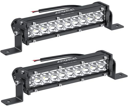 AUTOUTLET 24 LED Zusatzscheinwerfer 72W 4800LM Auto Scheinwerfer Offroad Spotlight DC 10-30V 6500K IP67 Wasserdicht Arbeitslicht für SUV Truck Traktor LKW Bagger usw(2 Stück)