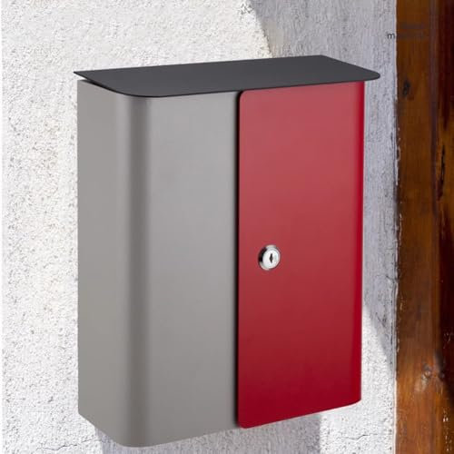 UPWONEC Kreativtür -Panel -Design -Mailbox, Home Mailbox Mit Schloss, Wetterfestem Postfach Im Freien, Oberflächenpulverbeschichtung, Verzinktes Blechmaterial