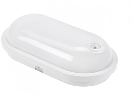 NCC-Licht LED Außenleuchte Wandlampe Weiß oval IP54 20W 2300lm Neutralweiß 4000K Bewegungsmelder Sensor
