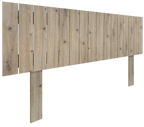 DHOME Cabecero de Madera reciclada DM con Patas Estilo Palet Vertical Cama Palets Herrajes incluidos (135cm, Roble)