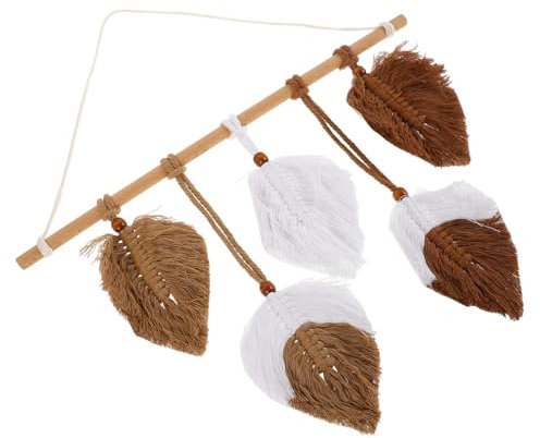 Cabilock Decorazione Da Parete in Stile Macramè - Decorazioni Con Foglie in Macramè Per Soggiorno Camera Da Letto Arredamento Boho Arte Murale Fatta A Mano