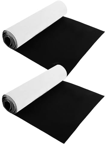 WOPPLXY 2 PCS Black Self Adhesive Felt Fabric 40CMx2M, 15.7 x 78.7Inch Sticky Back Felt, 2MM Thick Self Adhesive Shelf Drawer Liner for DIY Picture Frame, Jewelry Box