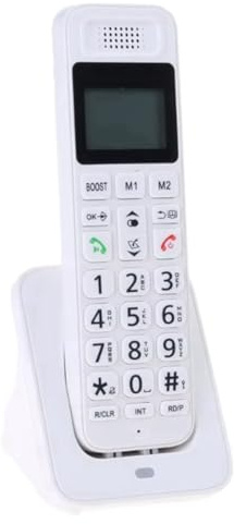 XUJIAN D1018 Telephone Business Office Home Handheld Digital Wireless Telephone Low Radiation with LCD Display White UK Plug