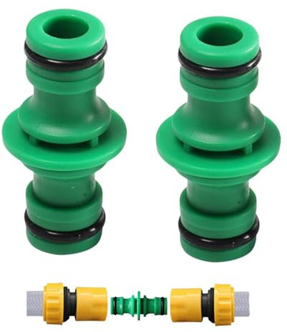 2 connettori doppi maschi per tubi da giardino, 1/2 pollici, in plastica, adattatore a connessione rapida per tubi da giardino/rubinetto/sistema di irrigazione da giardino, connettore doppio maschio