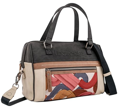 Lois - Bolso Mano Mujer Elegante Estilo Moderno Casual Para Ocio - Pequeño Versátil para Uso Diario y Eventos, Negro