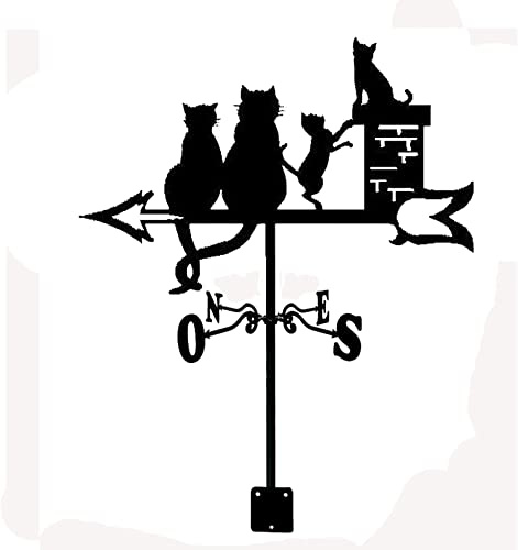 Banderuola segnavento a Forma di Tacchino e Scoiattolo per la Famiglia dei Gatti, banderuola segnavento Decorativa per Tetto, indicatore di direzione del Vento, banderuola segnavento con Supporto in