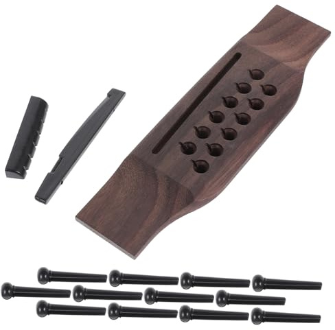 WESIEVYA Saitiges Akustikgitarren Brückensattel Steg pin Palisander Stabiler Gitarrenersatz für Klaren Klang und Lange Haltbarkeit Zubehör für Folk Konzertgitarren