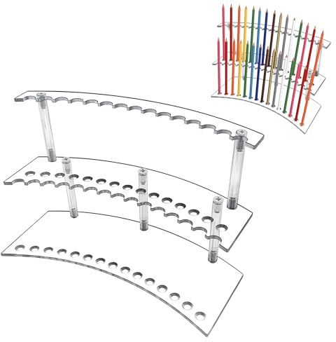 Wenfubrixa Transparenter Stifthalter mit 30 Fächern, 2 Ebenen, Acryl-Stifthalter, Make-up-Pinselhalter, Pinselhalter, Organizer, Augenbrauen-Stiftständer für Schule, Zuhause, Büro, Bastelshows