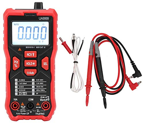 Digital Multimeter Voltage Tester, High Accuracy AC DC, Capacitance 12 Volt Power Tester - Large Backlit Display, Overload Protection, Ideal for Electronics and