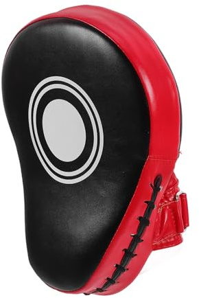 MAGICLULU Coussin de Frappe Courbé Rouge Noir en PU Épais, Accessoire D'entraînement MMA, Protections de Boxe et Arts Martiaux, pour Entraînement Boxe et Taekwondo, Équipement Sport Combat