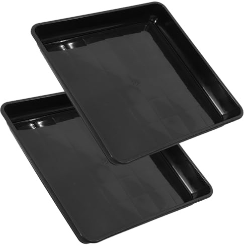 Homoyoyo Soucoupes pour Pots De Fleurs Carrés 2 Plateaux en Plastique De 40 Cm, Compatibles Plupart des Pots, pour Plantes Succulentes Et Bonsaïs en Intérieur