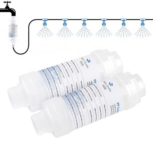 Hydrogarden 2 Pack Calcium Inhibitor Filter for 3/4 Standard Garden Hose and Faucets, Outdoor Misting System Filter, Preventing Scale Buildup from Clogging Up