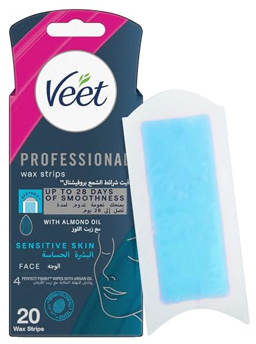 Veet Face Cold Wax Strips for Normal Skin, Pack of 20