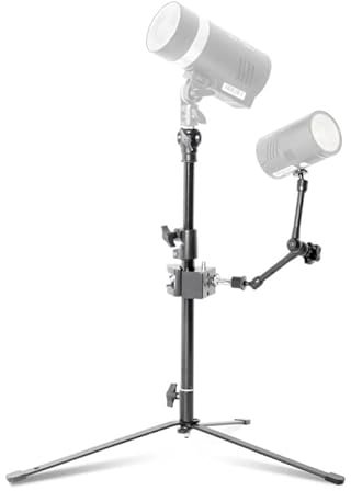 Pixapro 11 Adjustable Magic Arm Kit with 5/8 Stud Stand Mount Photography Lighting Studio Camera Light Photoshoot Lighting Professional Accessories (LSA-03 Clamp, Floor Stand & Magic Arm)