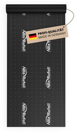 Alfa Rufol UDB 165 1,5 x 50m schwarz – Unterdeckbahn 170 g/m² (75 m²) | Profi-Qualität - Hoch diffussionsoffene Unterspannbahn - Hohe Reißfestigkeit und Trittsicherheit - Schlagregensicher -