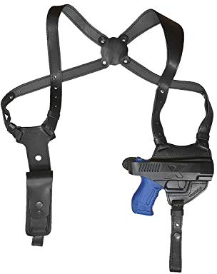 VlaMiTex S5 Schulterholster Leder Holster für Walther P99 / PPQ M2 / PDP Lauf 4 Zoll (Schwarz)