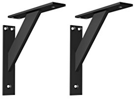 EMT-DESIGN® Design! Modern! Aluminium! 3-teilige Winkel Wandhalterung Regalhalterung Halterung für Regalbretter Regal Klammern Regalträger- 2 Stück (180x180, Schwarz)