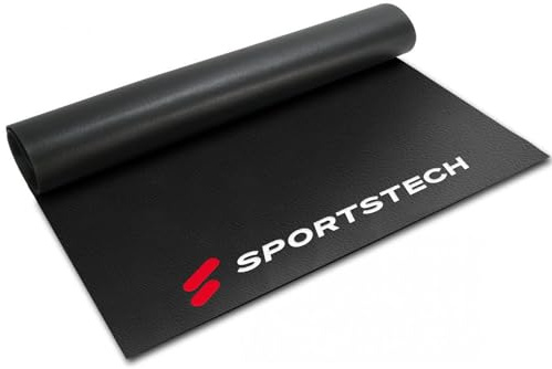 Sportstech Esterilla Protección de suelo 4-6mm | Esterilla Protectora para aparatos de fitness | Alfombra antideslizante para cintas de correr y bicicletas | Resistente al sudor - También para Yoga