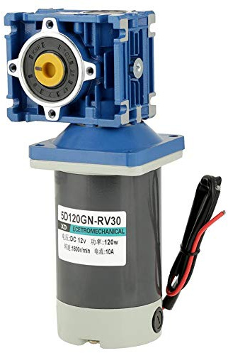 Motore a vite senza fine, CC 12V / 24V 120W RV30 Motoriduttore a vite senza fine regolabile CW/CCW con autobloccante ampiamente utilizzato in apriporta, mini verricelli