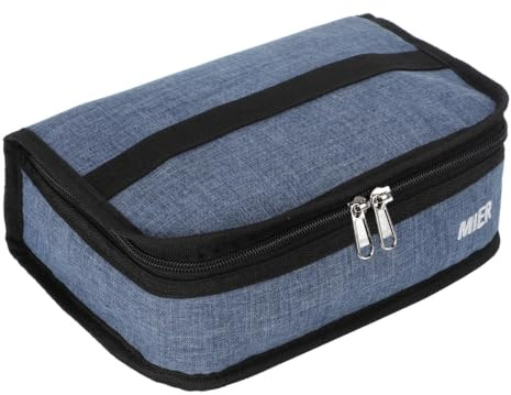 MIER Mini-Kühltasche 3L, Lunchbag, Lunchtasche für Lunchbox, Blau | Schlanke Form für Rucksack und Tasche, robuster Reißverschluss, außen wasserabweisend, für Schule und Uni