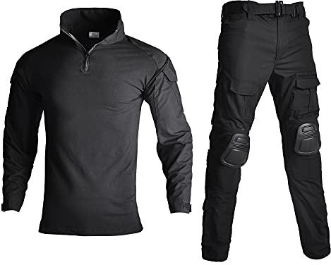 Lilychan Tactical Military Suits für Herren Langarm-Rip-Stop-Uniformen Combat Shirt und Pants Elbow Knee Pads