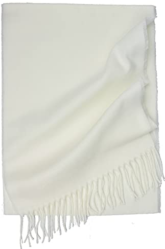 Rotfuchs Schal Herrenschal Damenschal Winterschal Unisex einfarbig weich und anschmiegsam (180 x 28 cm (L X B), weiß)