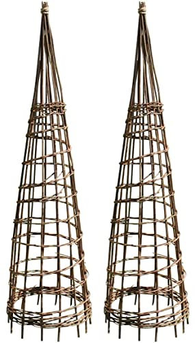Selections Rustic Willow Garden Obelisk Plant Support for Climbers (1.15m high) - Pack of 2