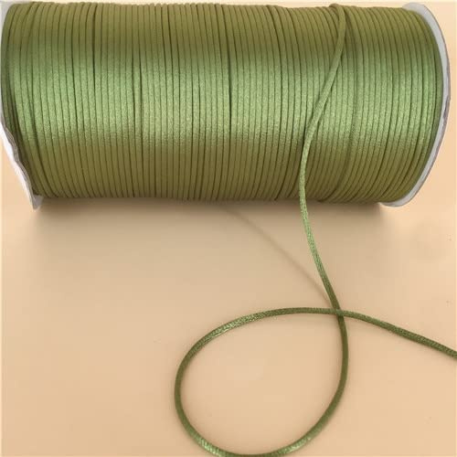 2 Mm Colori Nodo Verde Coda Di Topo Cordoncino Di Raso Intrecciato Risultati Di Gioielli Perline Corda 20 Metri
